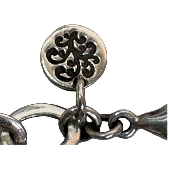 Lois Hill Statement 925 Sterling Silver Hammered Ball Station Bead Necklace 17" - Picture 4 of 10